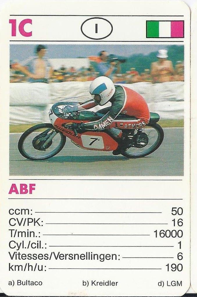 Kw3699 motorkaartje abf ( 1c, Ophalen of Verzenden, Zo goed als nieuw, Motoren