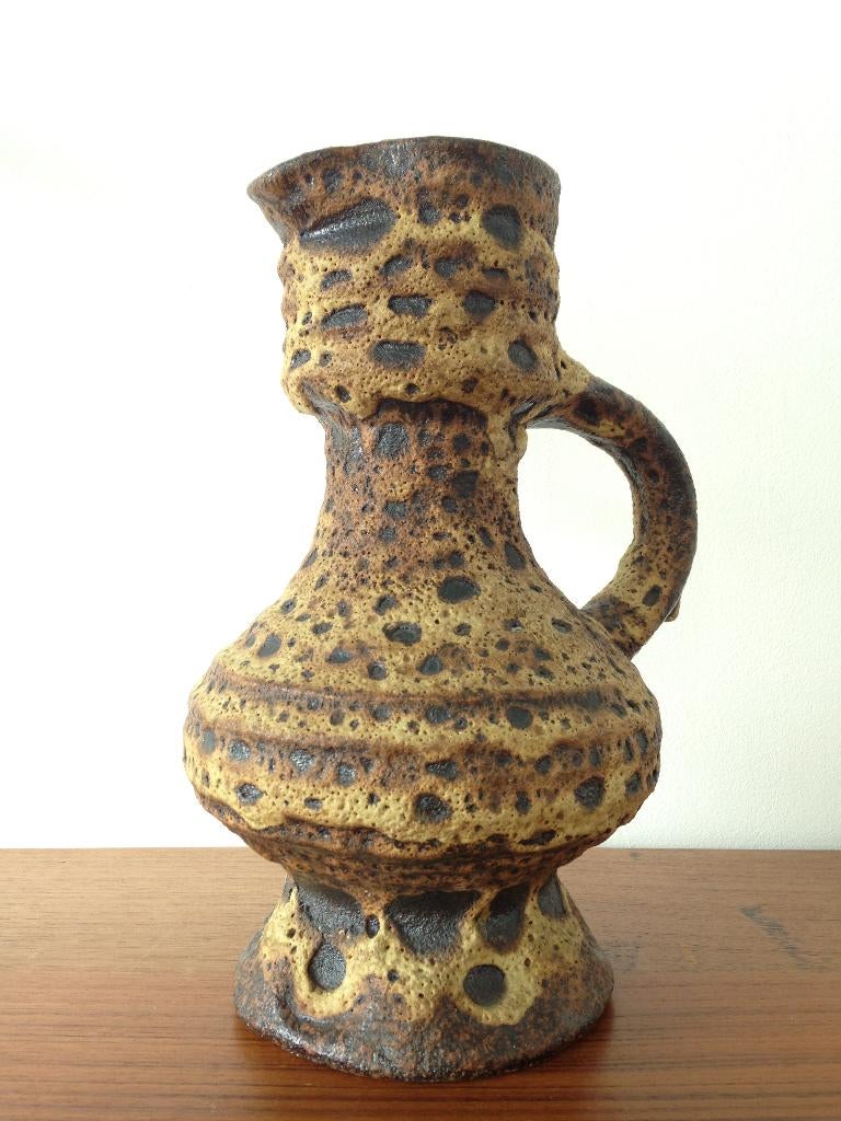 Vintage Vest keramiek Fat Lava vaas jaren 60 70, Gebruikt, Dutch studio pottery, Aardewerk of Porselein, Ophalen of Verzenden