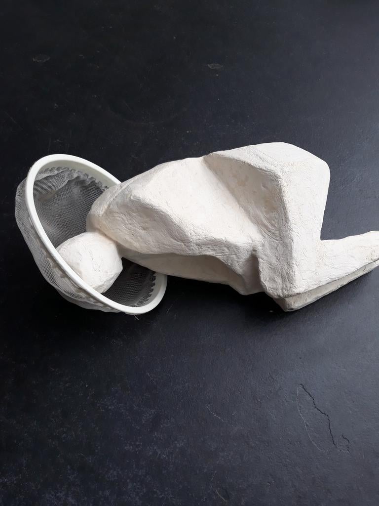Sculptuur van gips en Jute en nylon., Ophalen of Verzenden