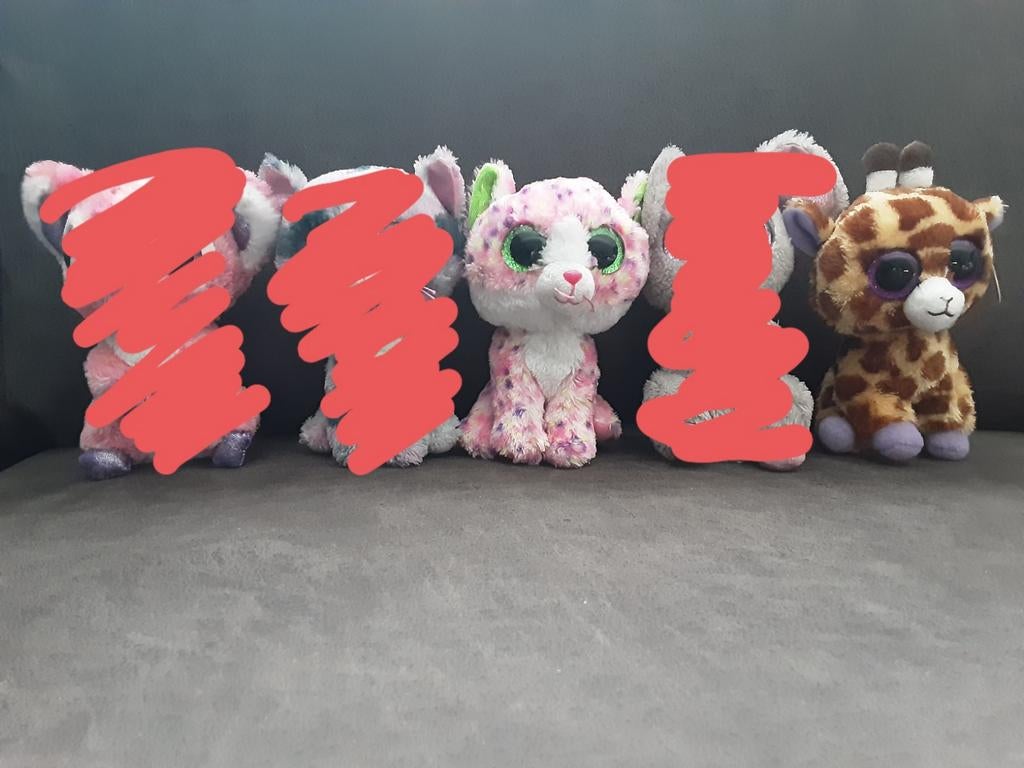 Ty Beany Boo knuffels, knuffel, poesje, giraffe, Ophalen, Zo goed als nieuw, Overige typen