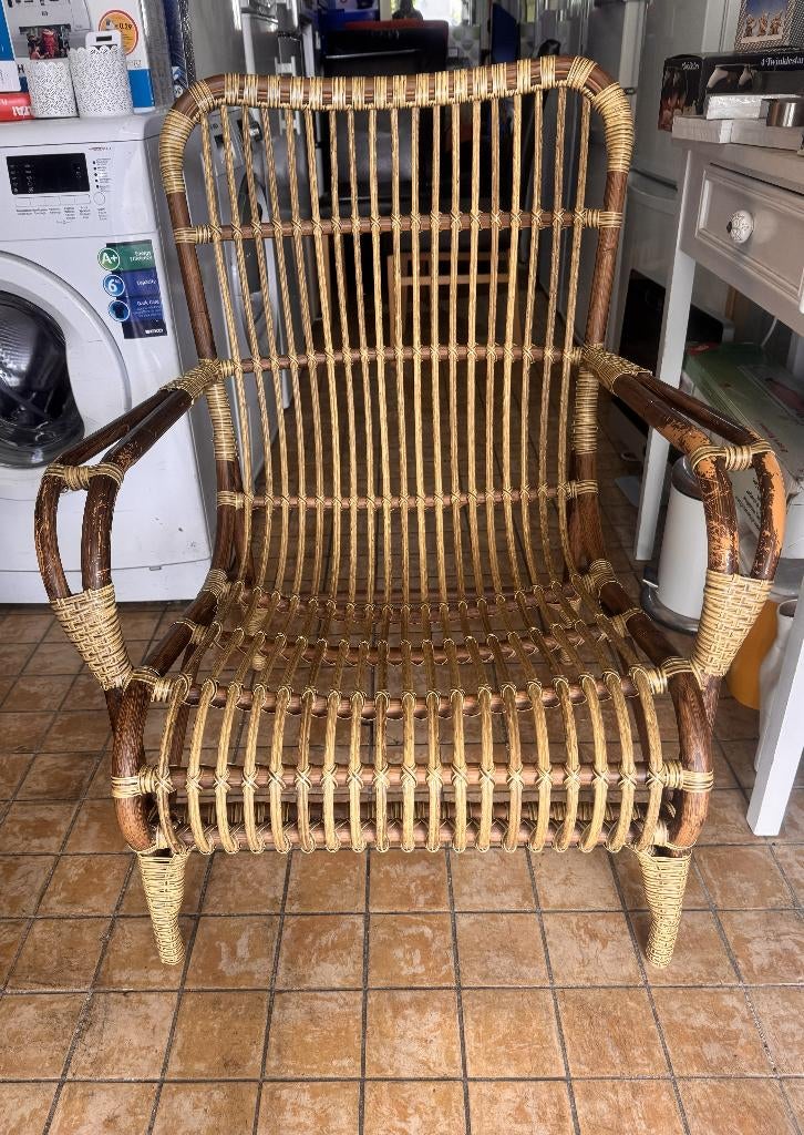 Rotan Fauteuil, Huis en Inrichting, Fauteuils, Ophalen, Gebruikt, 50 tot 75 cm, Riet of Rotan