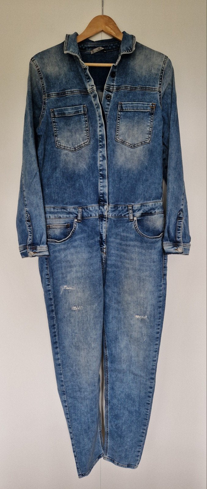 LTB blauwe Denim stretch jumpsuit maat XL, Blauw, Ophalen of Verzenden, Zo goed als nieuw, Maat 46/48 (XL) of groter