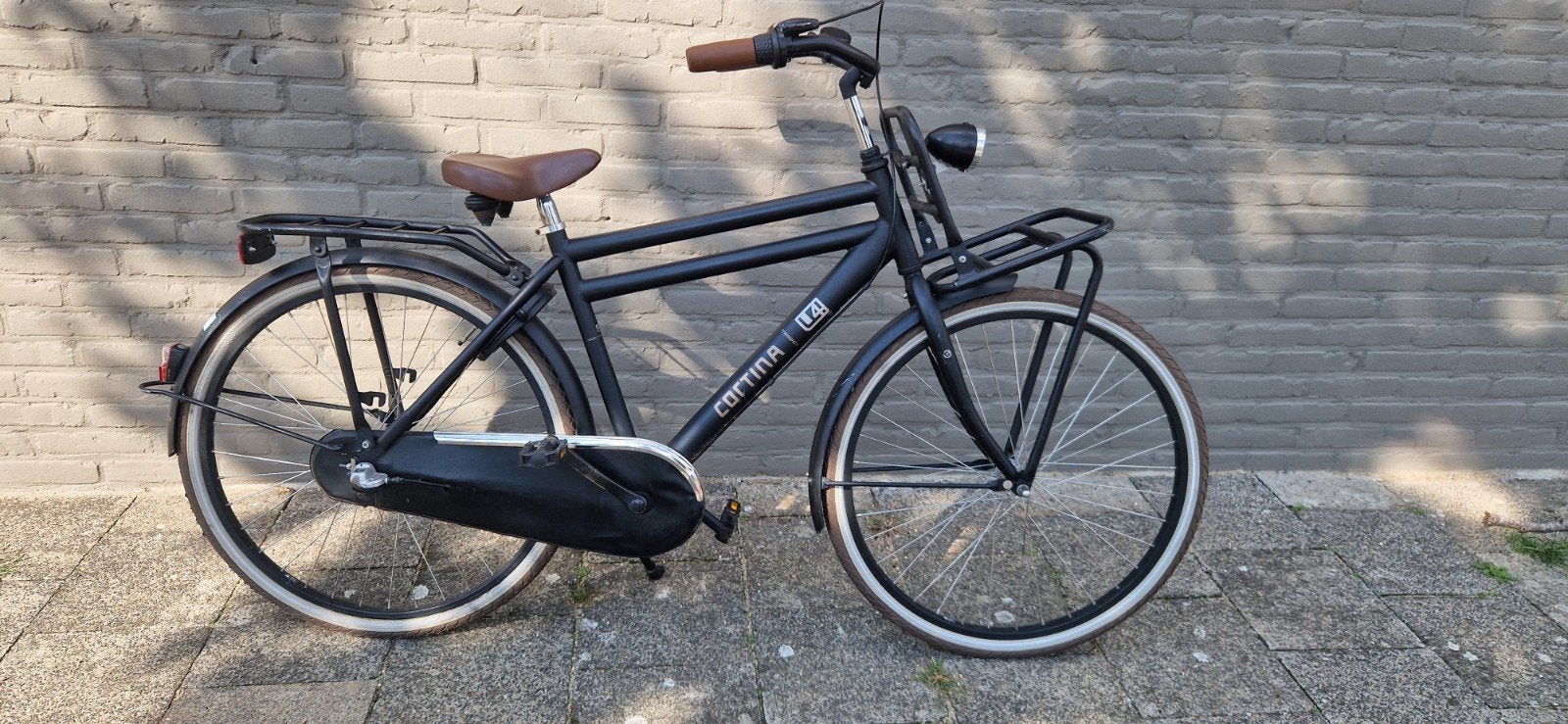 Cortina U4 Herenfiets 24 inch 48 cm Zwart met Versnellingen, Ophalen, Terugtraprem, 24 inch, Cortina U4 transportfiets