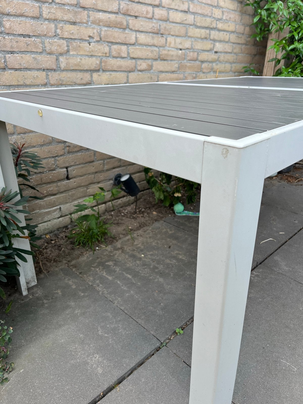IKEA SJÄLLAND buitentafel - donkergrijs/lichtgrijs, Ophalen, Gebruikt, Rechthoekig, Aluminium