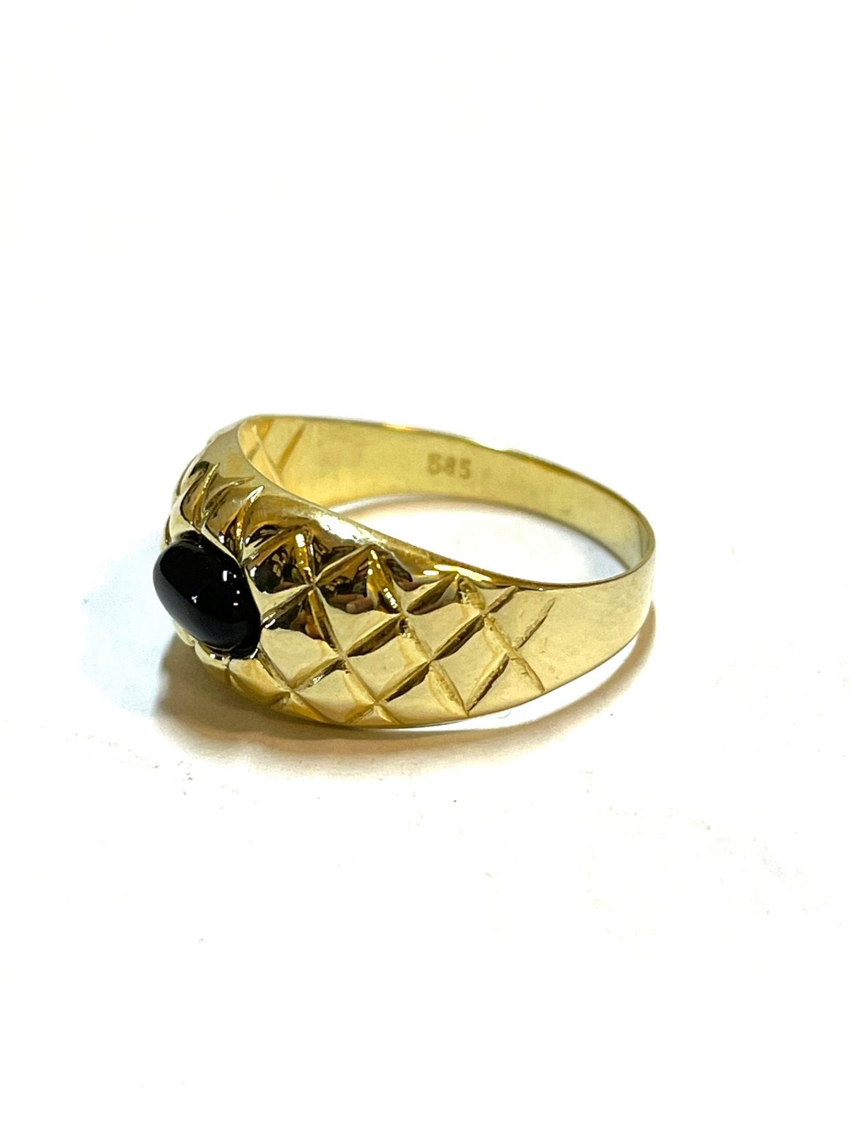 14k gouden ring met een onyx, -, -, Ophalen of Verzenden, Zo goed als nieuw