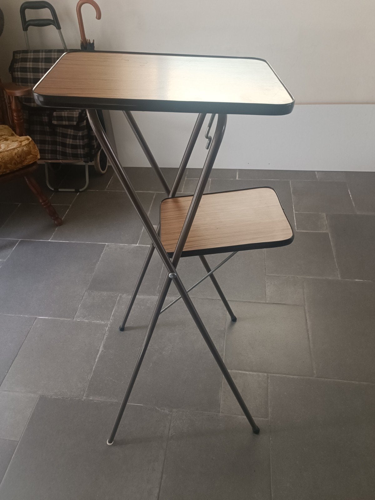 Vintage Opvouwbare Dia Projector Tafel, Ophalen, Gebruikt