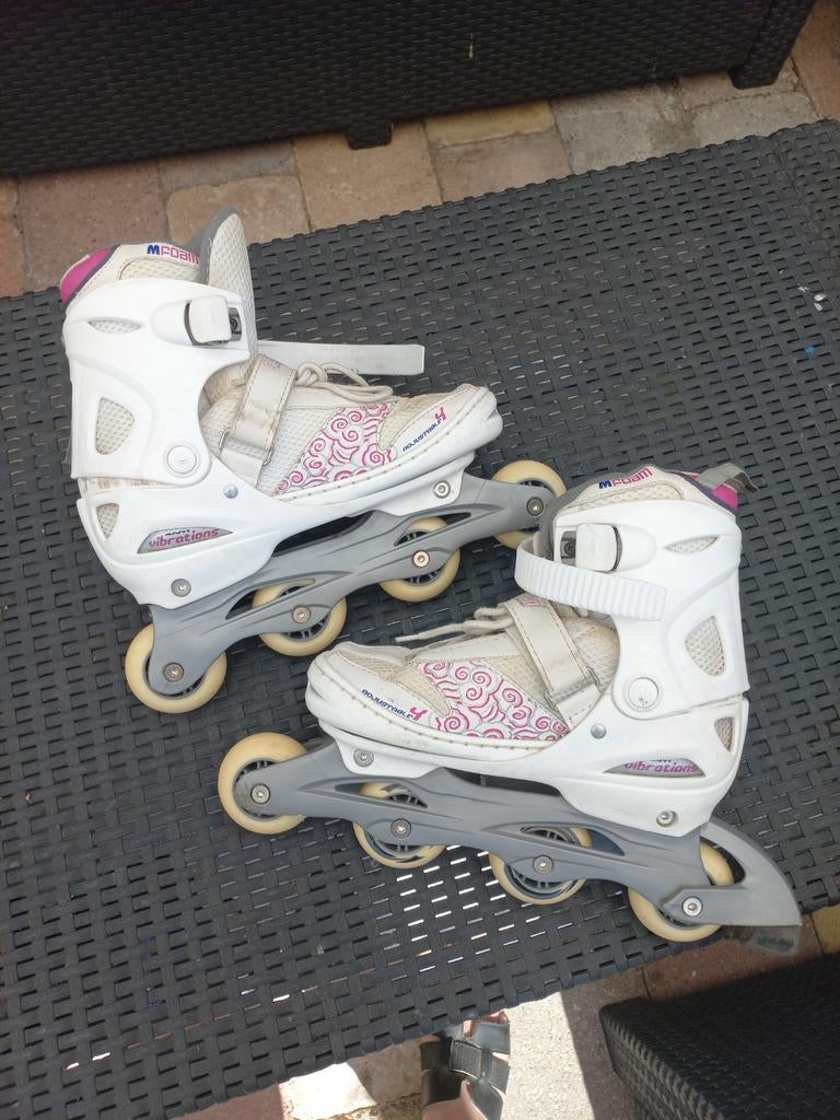 Verstelbare inline skates maat 38-41, wit/roze, Sport en Fitness, Schaatsen, Gebruikt, Overige typen, Overige merken, Ophalen of Verzenden