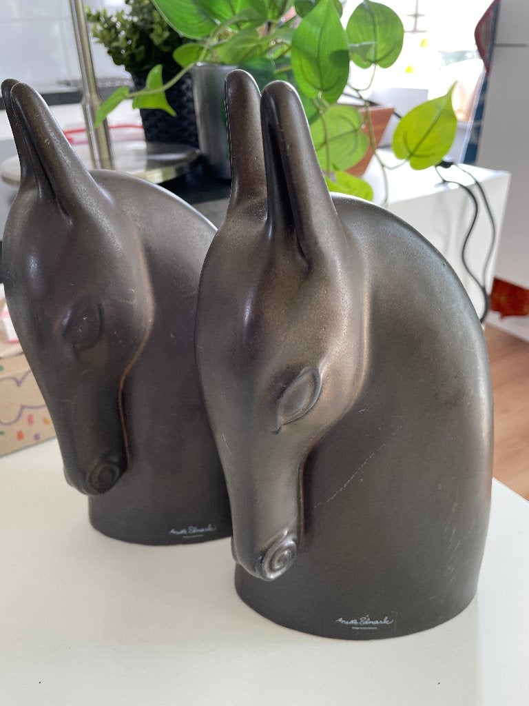 Paardenhoofden keramische sculpturen, Overige onderwerpen, Geglazuurd, Ophalen of Verzenden, 20 - 50 cm