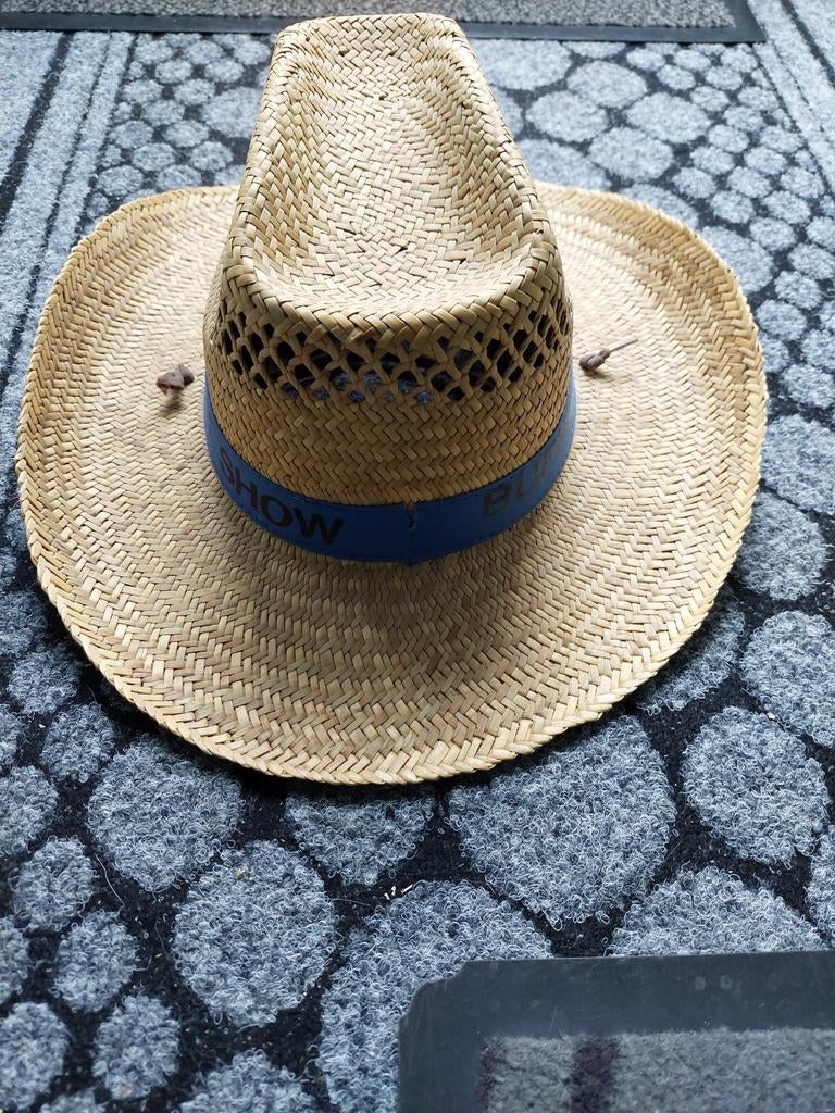 Stro Zomerhoed met Blauwe Band - Ideaal voor Zonnige Dagen, Ophalen of Verzenden, Nieuw, One size fits all, Hoed