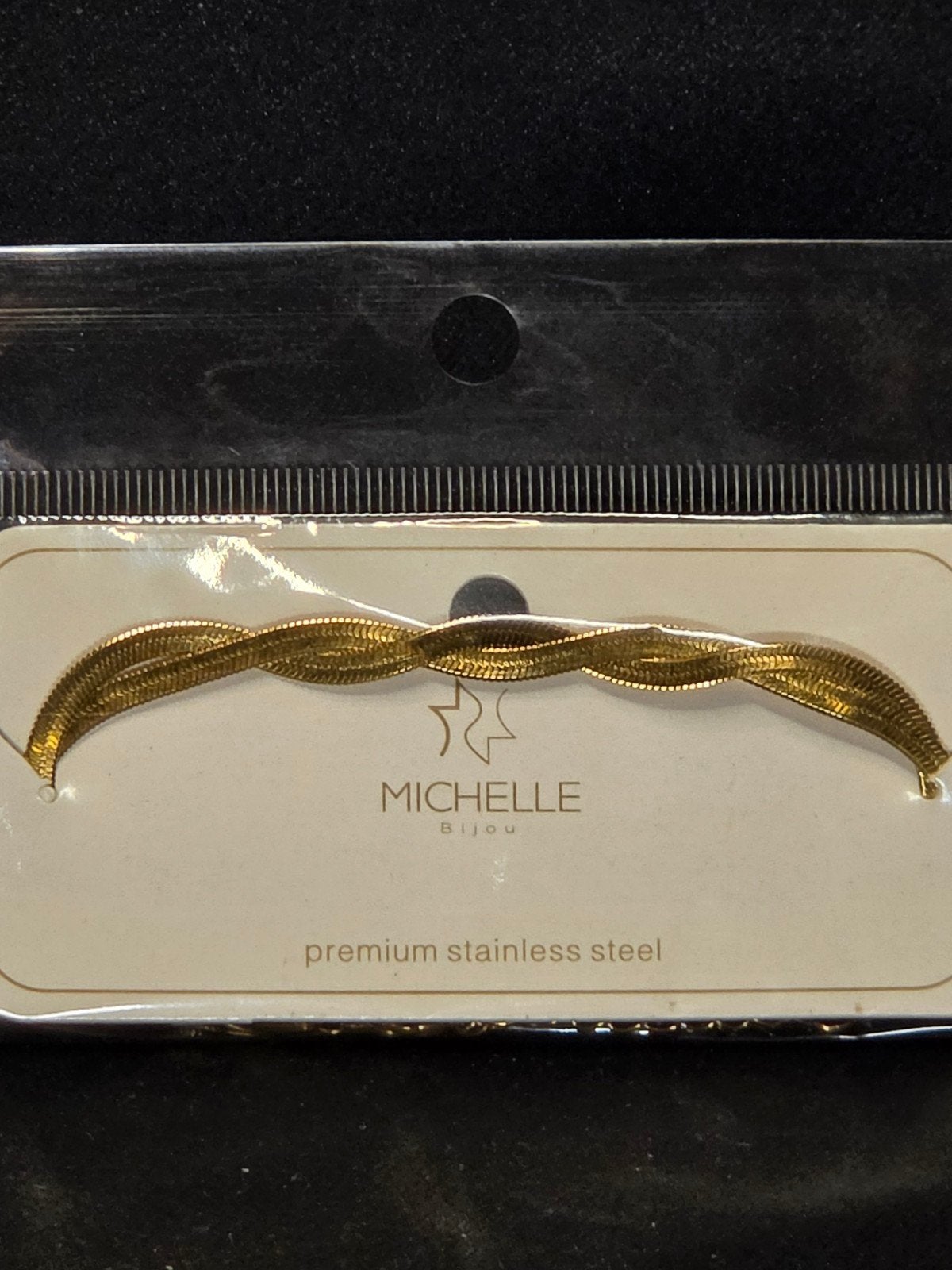 armband goud stainless steel gevlochten bracelet, ., Nieuw, Ophalen of Verzenden, .
