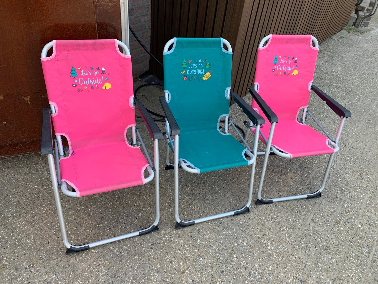 Wander Wonder Kinder Klapstoelen - 3 stuks, zithoogte 38cm, Ophalen, Gebruikt, Campingstoel