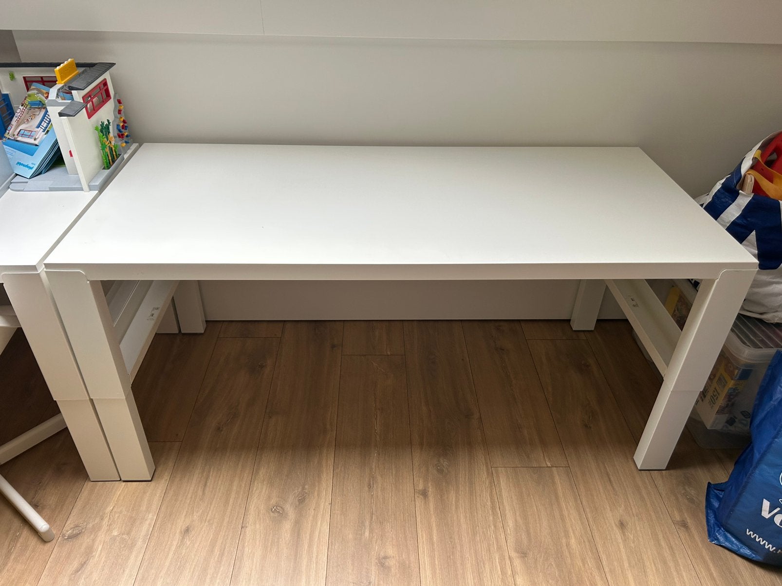 Ikea pahl bureau wit in hoogte verstelbaar, Ophalen, Gebruikt, 128 cm, Kinderbureau