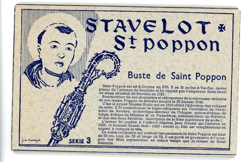 10 Fotokaarten "Trésor de Stavelot" – St. Poppon (ca. 1950), Ophalen of Verzenden, 1940 tot 1960, Ongelopen, Luik
