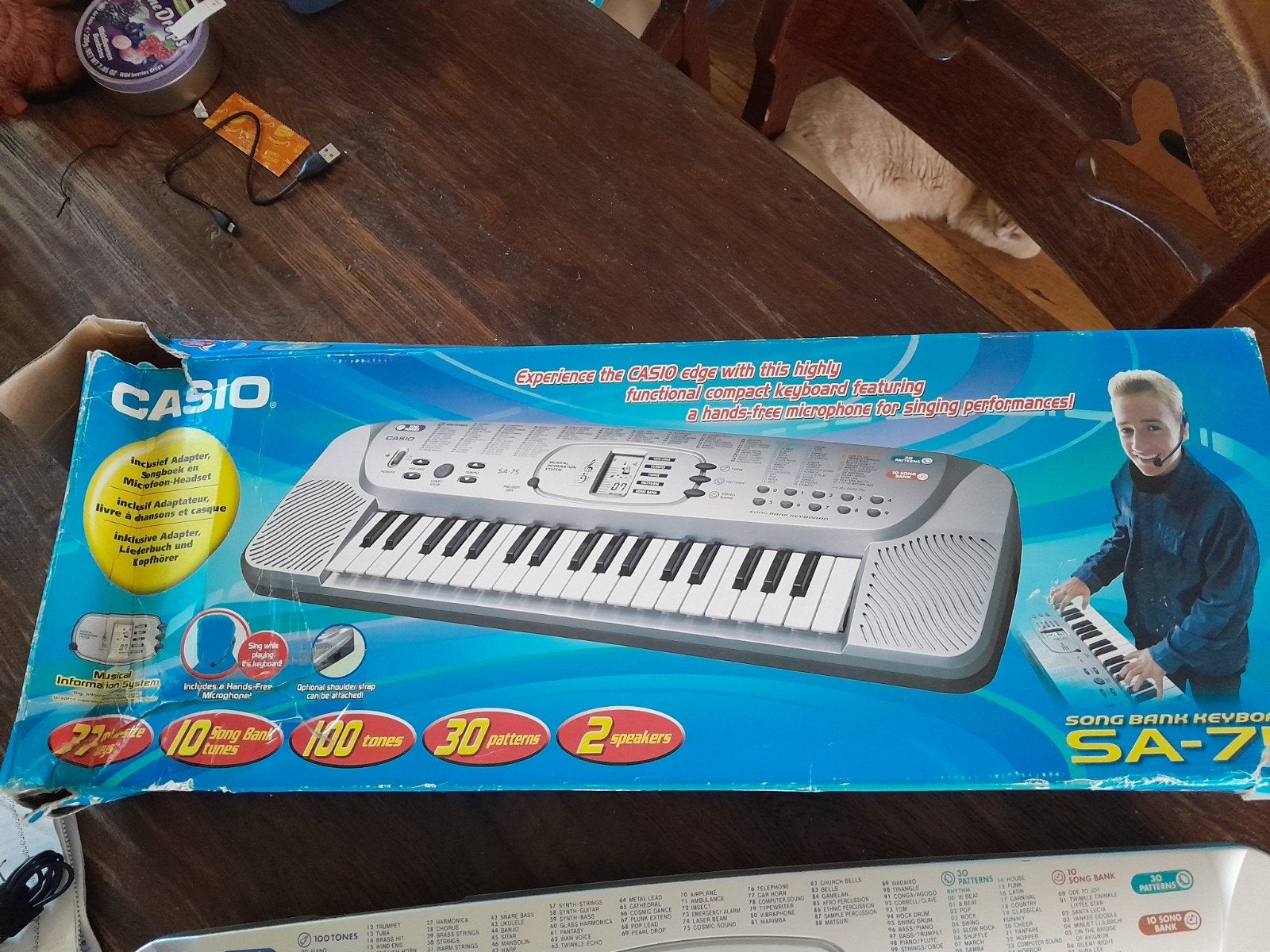 Casio SA-75 Song Bank Keyboard met microfoon en boekjes, Ophalen, Casio, Gebruikt, Midi-aansluiting