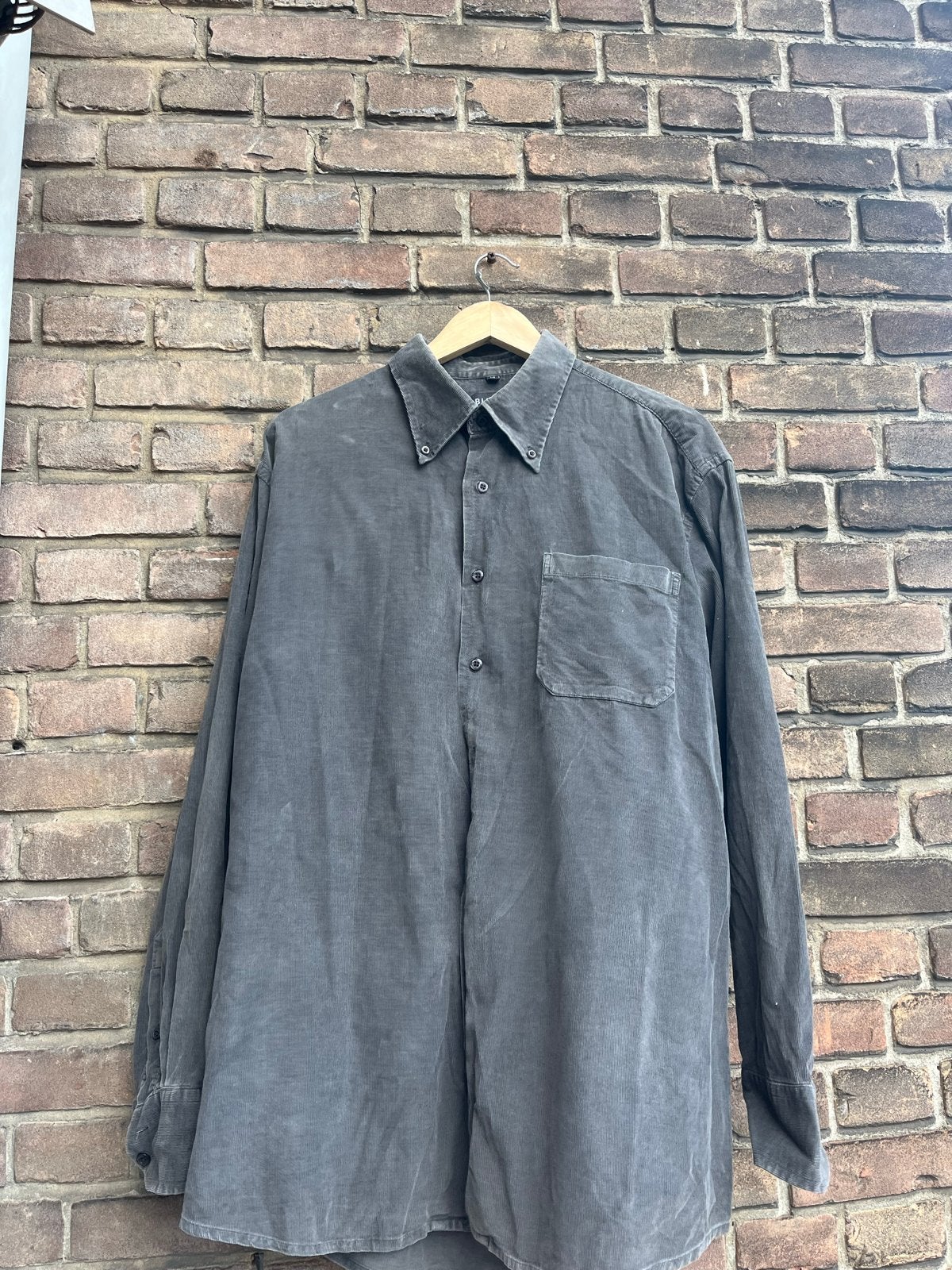 Biaggini XL Corduroy Overhemd - Grijs, Ophalen of Verzenden, Gedragen, Grijs, Halswijdte 43/44 (XL)