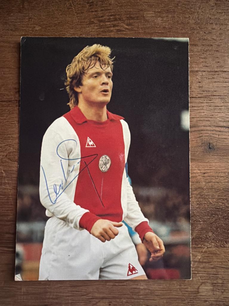 Gesigneerde kaart Søren Lerby - Ajax, Ophalen of Verzenden, Gebruikt, Ajax, Poster, Plaatje of Sticker