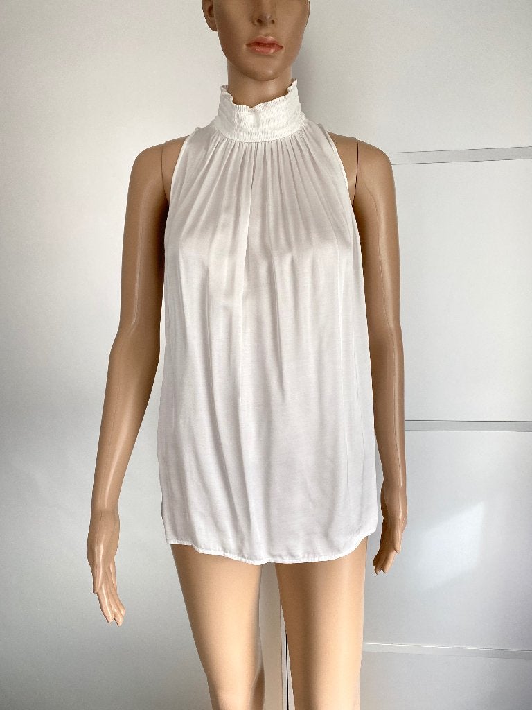 K271 Sandro maat 1=34/36/38 blouse top gebroken-wit, Wit, Sandro, Ophalen of Verzenden, Zo goed als nieuw