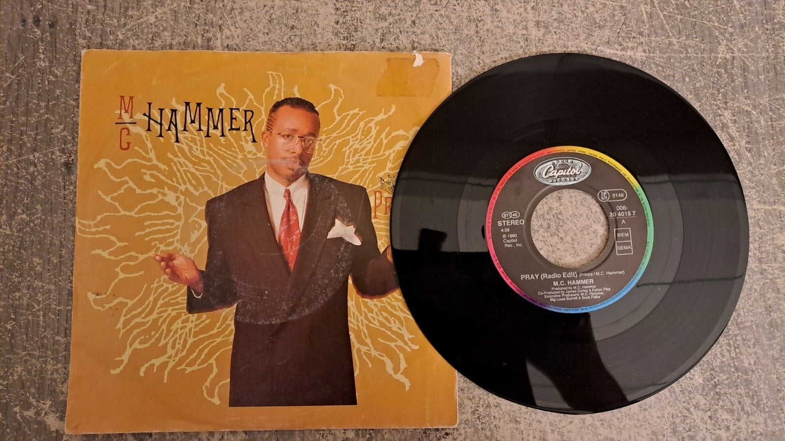 Mc hammer  - pray, Gebruikt, 7 inch, Pop, Fotohoes