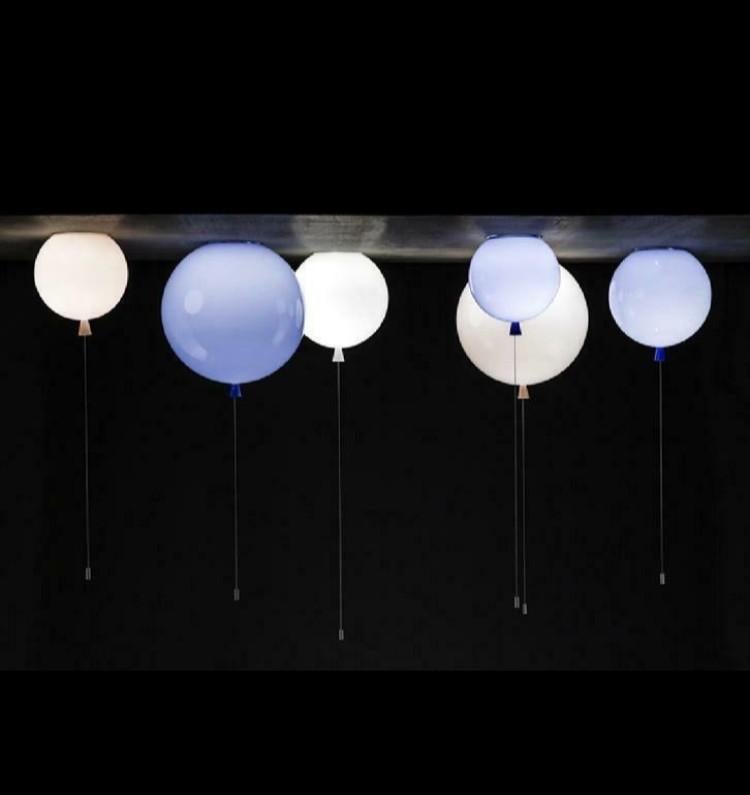 Brokis memory medium - ballon plafondlamp - blauw glas, Ophalen, Zo goed als nieuw, Glas, Modern, Speels, Design