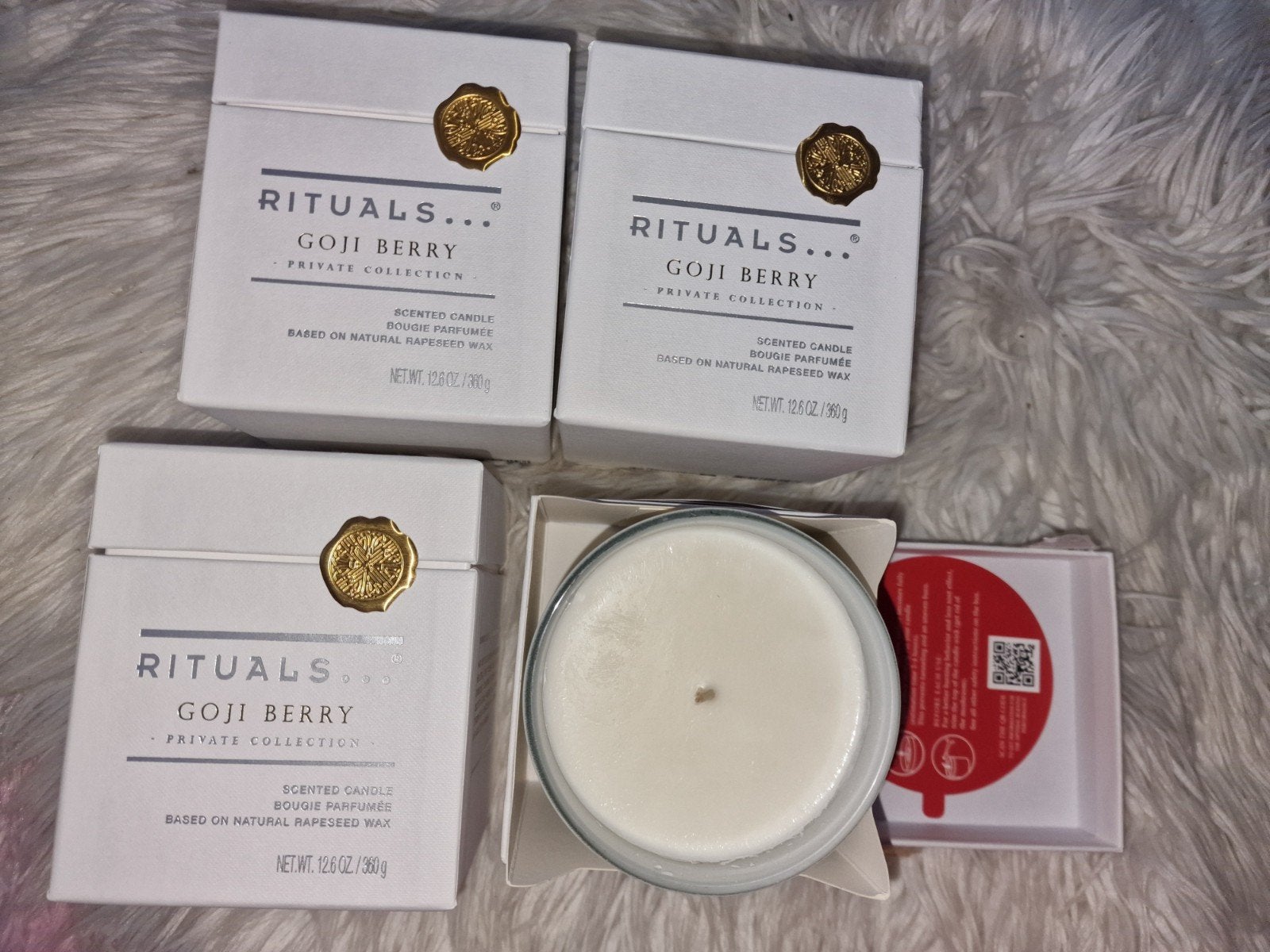 4x Rituals Goiji Berry Geurkaarsen Private Collection 360 gr, Ophalen of Verzenden, Nieuw