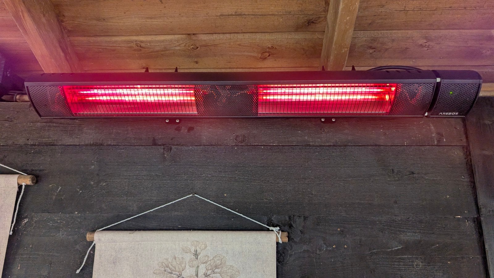 AREBOS Terrasverwarmer Heater IR 3000W met AB, Ophalen of Verzenden, Zo goed als nieuw, Elektrisch, Wand