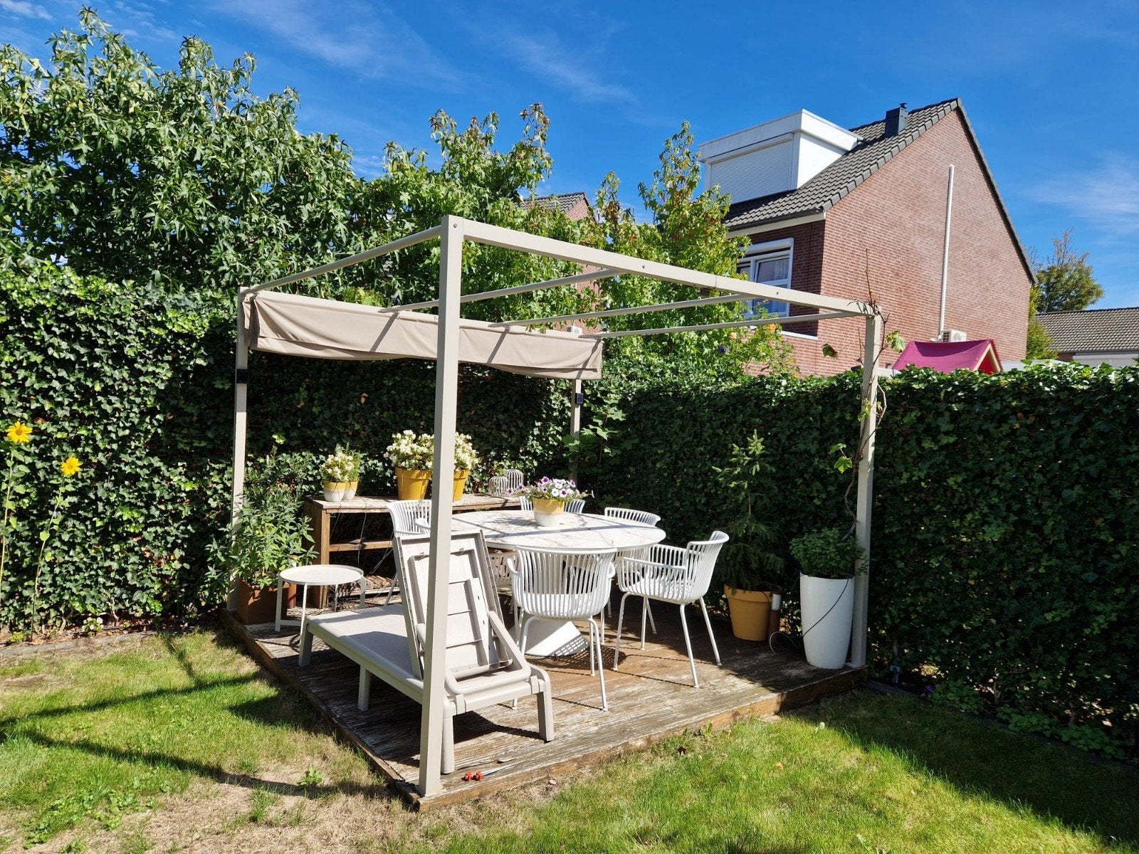 Hammarön pergola grijs/beige 3x3, Ophalen, Tuinpaviljoen
