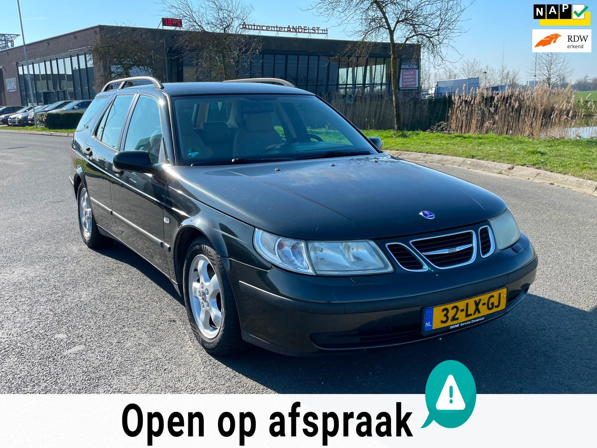 Saab 9-5 Estate 2.0t Linear Business Pack, Trekhaak, Cruise/, Auto's, Saab, Stof, Beige, 4 cilinders, 150 pk