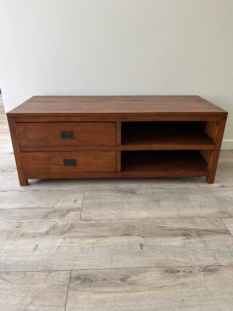 TV meubel, Ophalen, Gebruikt, 100 tot 150 cm, Eikenhout