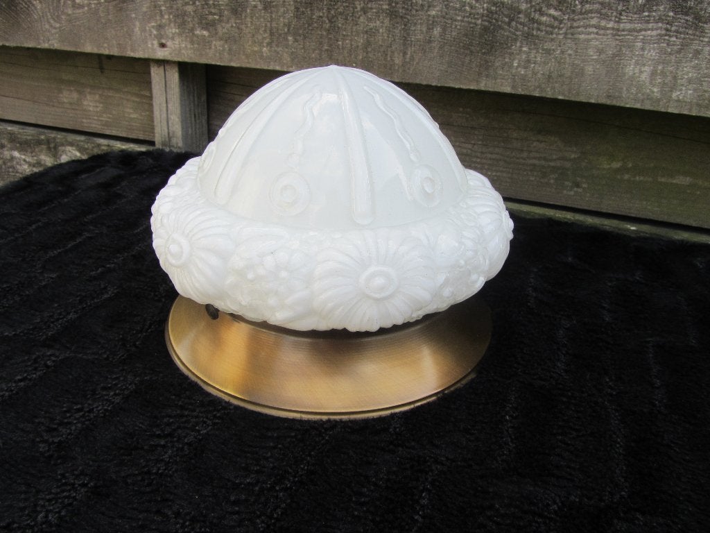 SUPER MOOIE KLEINE ART DECO STIJL PLAFONNIERE, Ophalen, 21 cm, Gebruikt, Wit