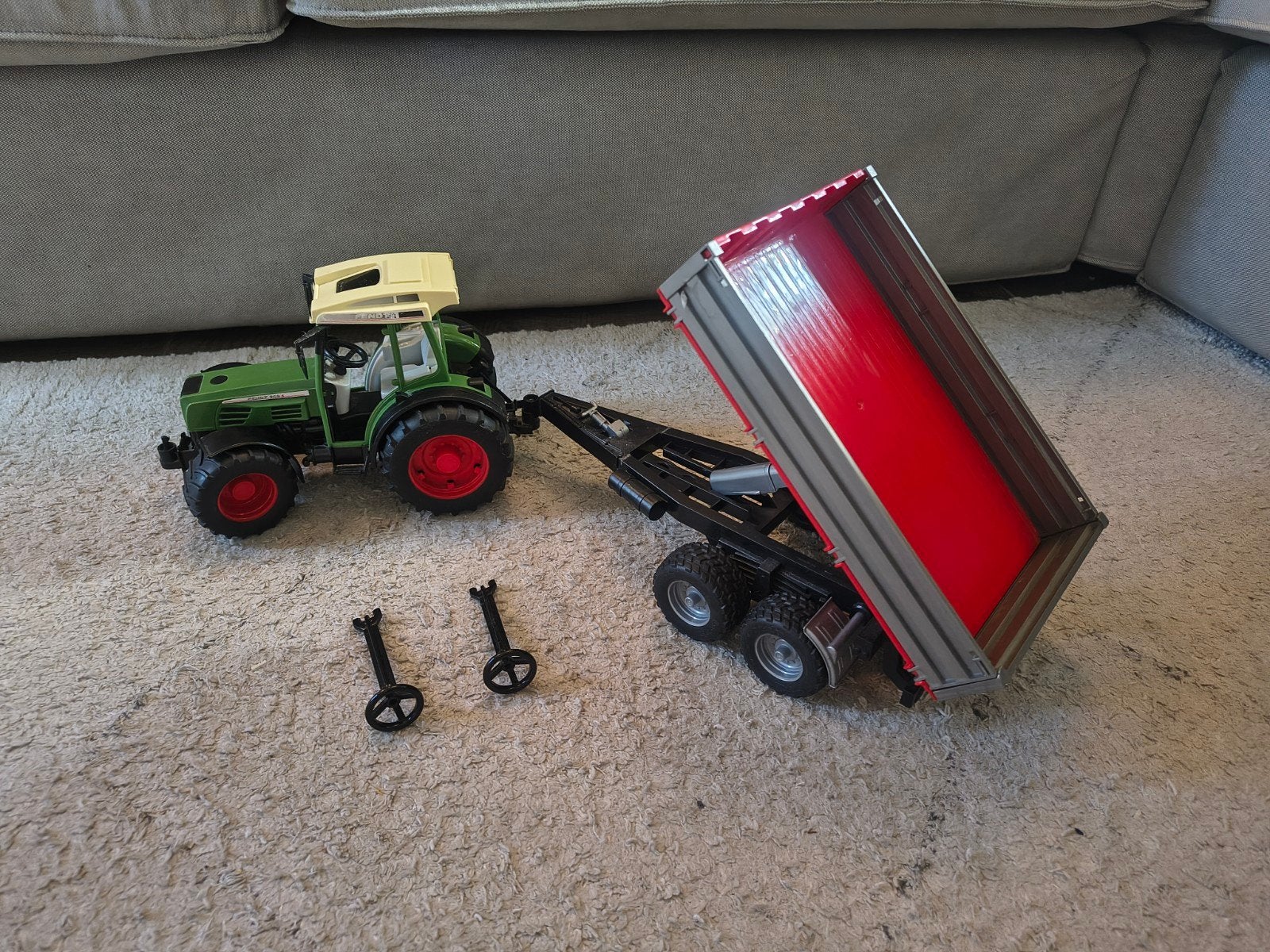 Bruder / Fendt tractor met aanhanger speelgoed, Ophalen of Verzenden, Gebruikt