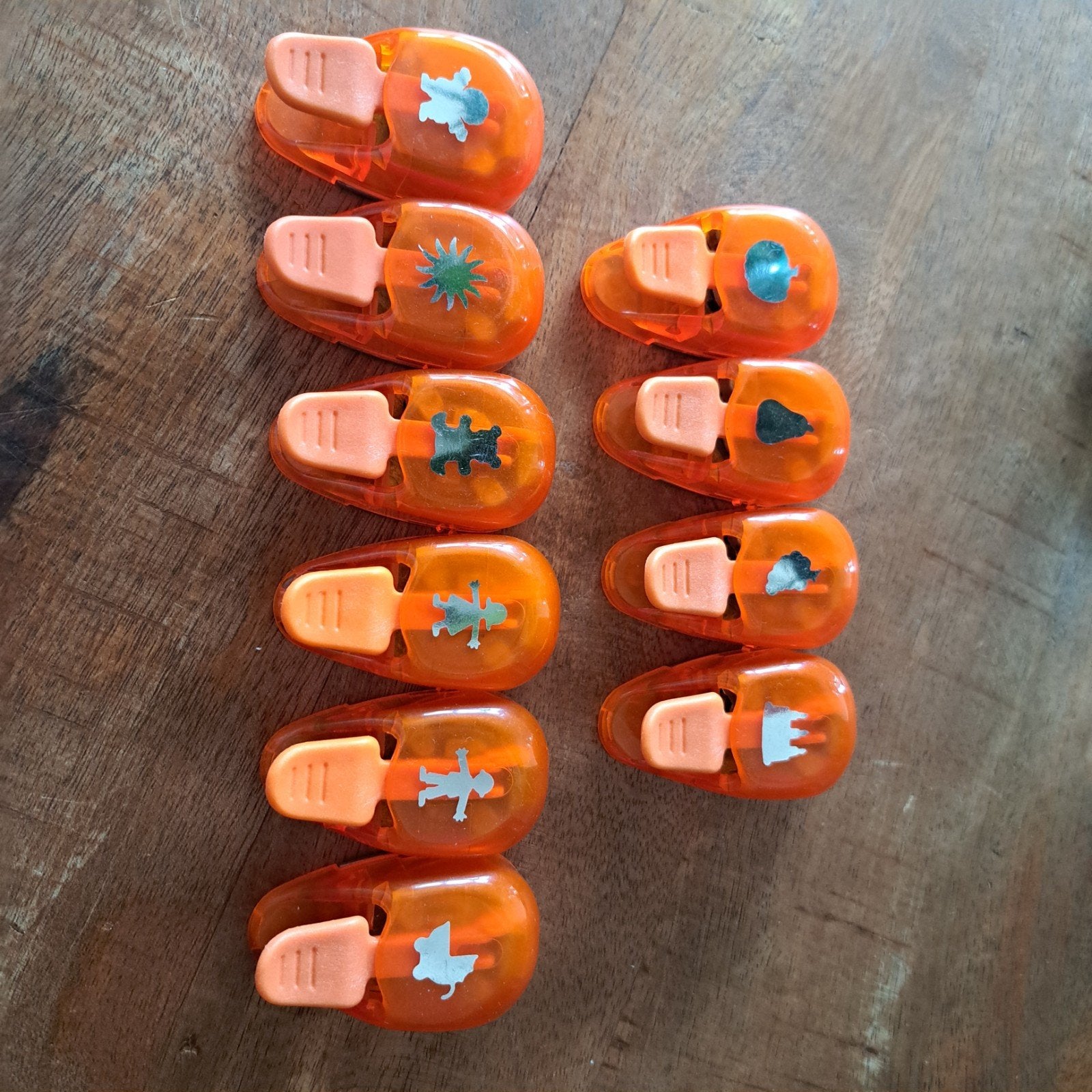 Set van 10 ponsen met diverse figuren voor knutselen, Hobby en Vrije tijd, Knutselen, Gebruikt, Geschikt voor karton, Oranje, Gereedschap of Toebehoren