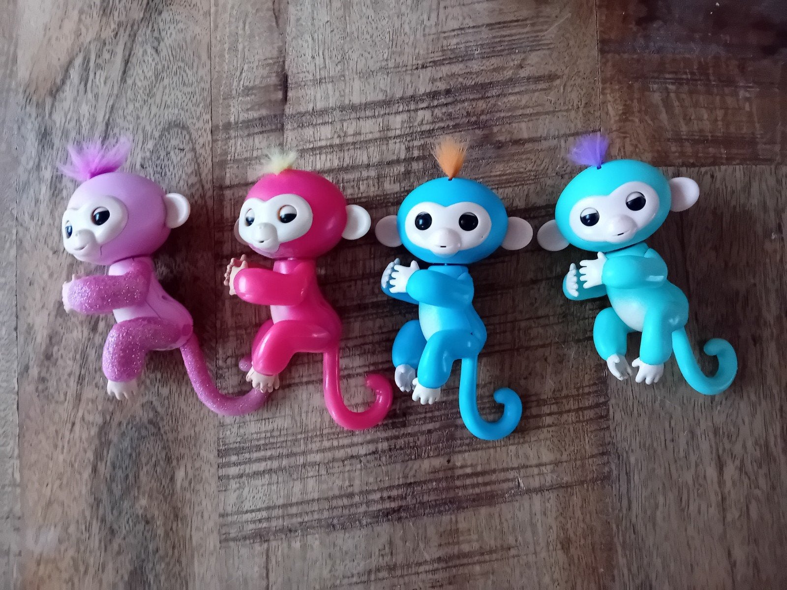 4 pratende aapjes, kinderspeelgoed, apen, Ophalen of Verzenden, Zo goed als nieuw, Jongen of Meisje