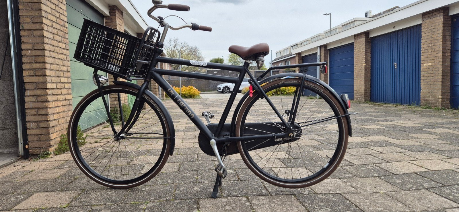 Cortina U4 Transportfiets Herenfiets Zwart, Fietsen en Brommers, Overige merken, Terugtraprem, Gebruikt, Versnellingen