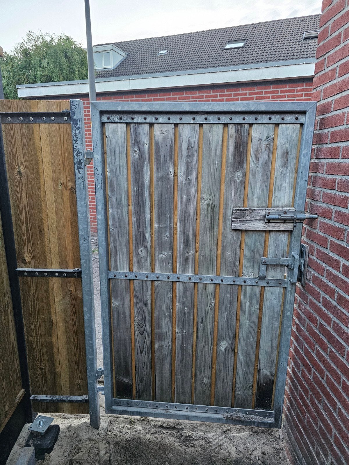 poort met stalen frame - 100x170 cm, Ophalen, Gebruikt, 100 tot 150 cm, Looppoort