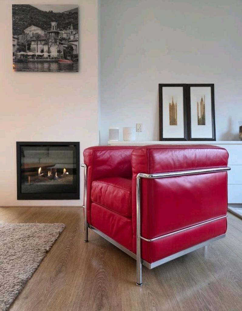 Cassina LC2 fauteuil Grand Confort Le Corbusier, Huis en Inrichting, Ophalen of Verzenden, Leer