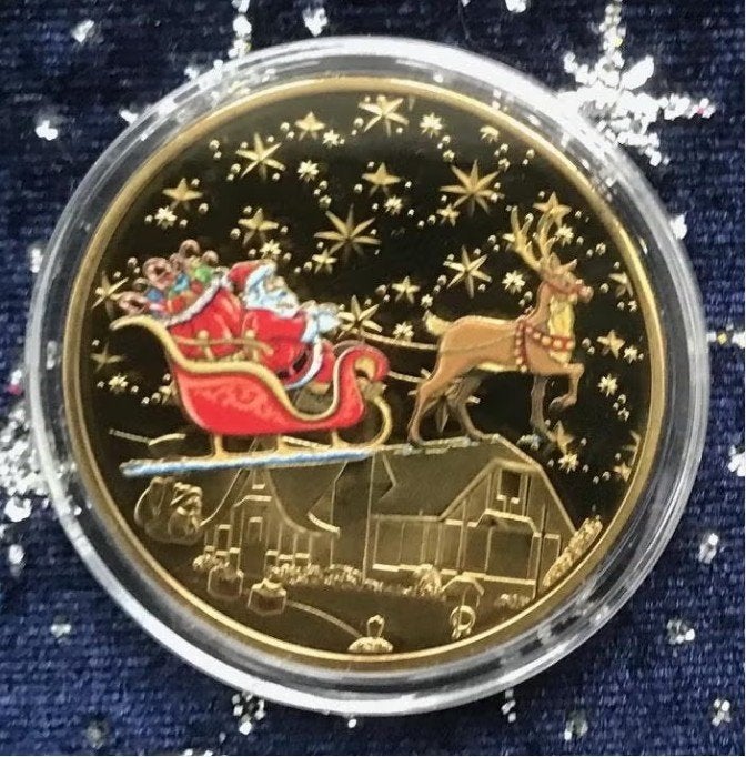 Kerstmunt c, Ophalen of Verzenden, Overige materialen, Buitenland