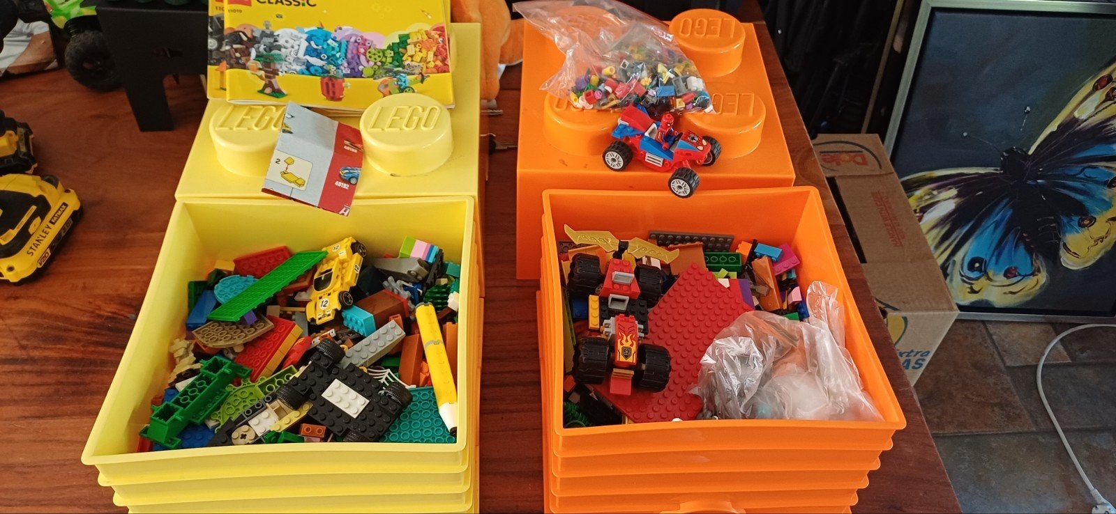 Lego opbergdozen met diverse Lego stenen, Kinderen en Baby's, Speelgoed | Duplo en Lego, Ophalen, Gebruikt, Lego, Losse stenen