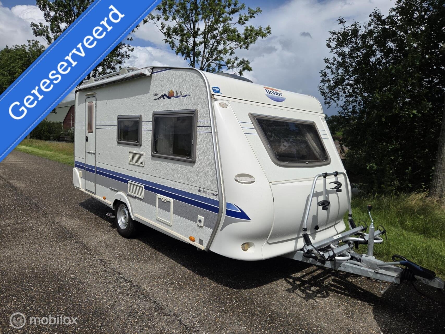 Hobby 440sf Mover voortent luifel 2006, Vast bed, Koelkast, Hobby, Bedrijf
