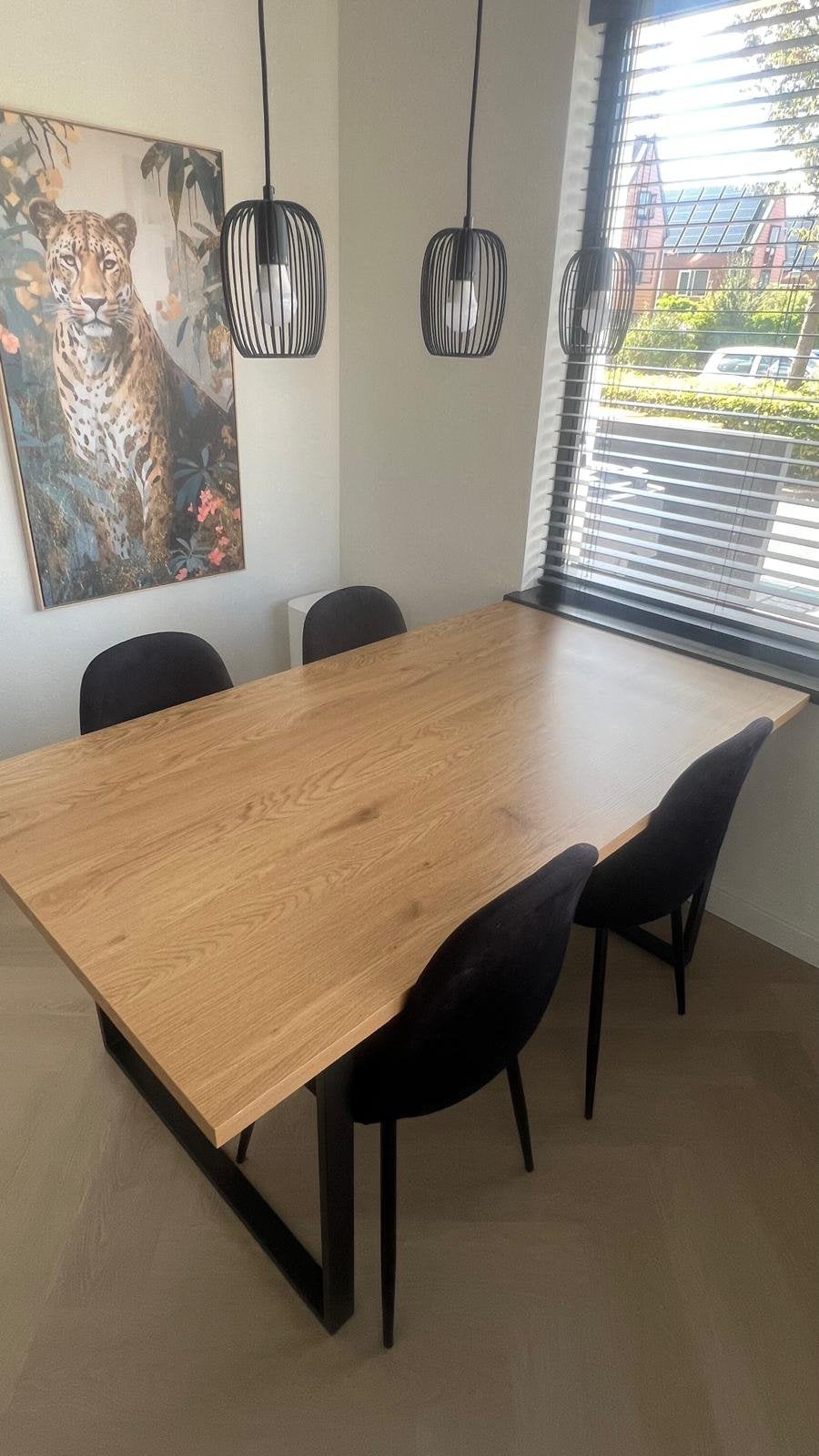 Te koop eettafel met eetstoelen, Huis en Inrichting, Ophalen, Gebruikt, 50 tot 100 cm, 150 tot 200 cm