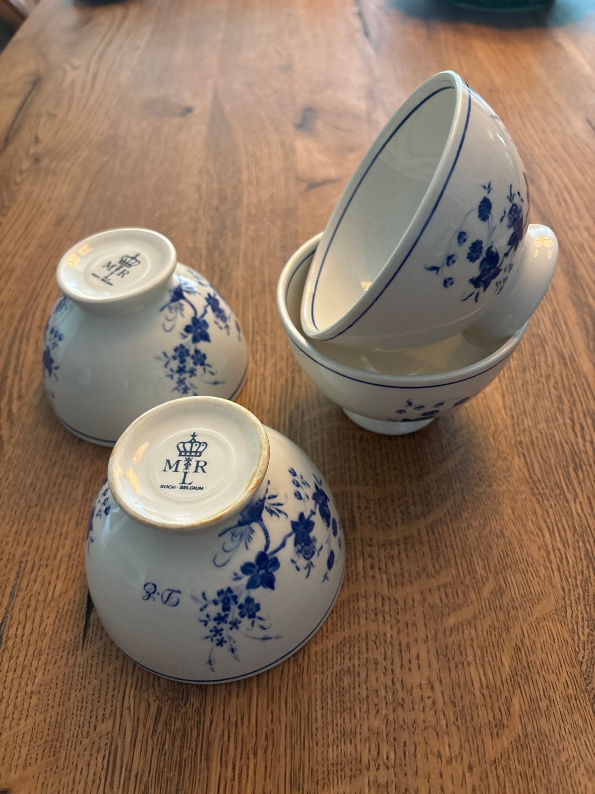 4 kleine kommetjes Boch België M.R.L. Delfts blauw, Ophalen