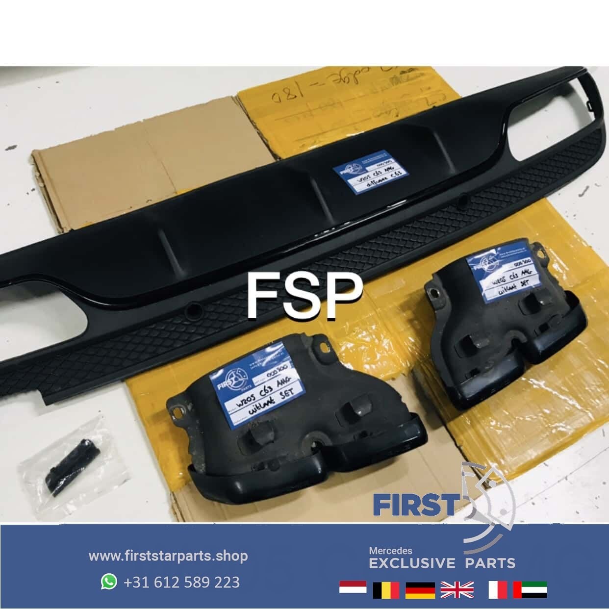 W205 S205 C63 AMG DIFFUSER + UITLAAT SIERSTUKKEN voor Merced, Gebruikt, -, Ophalen of Verzenden, -