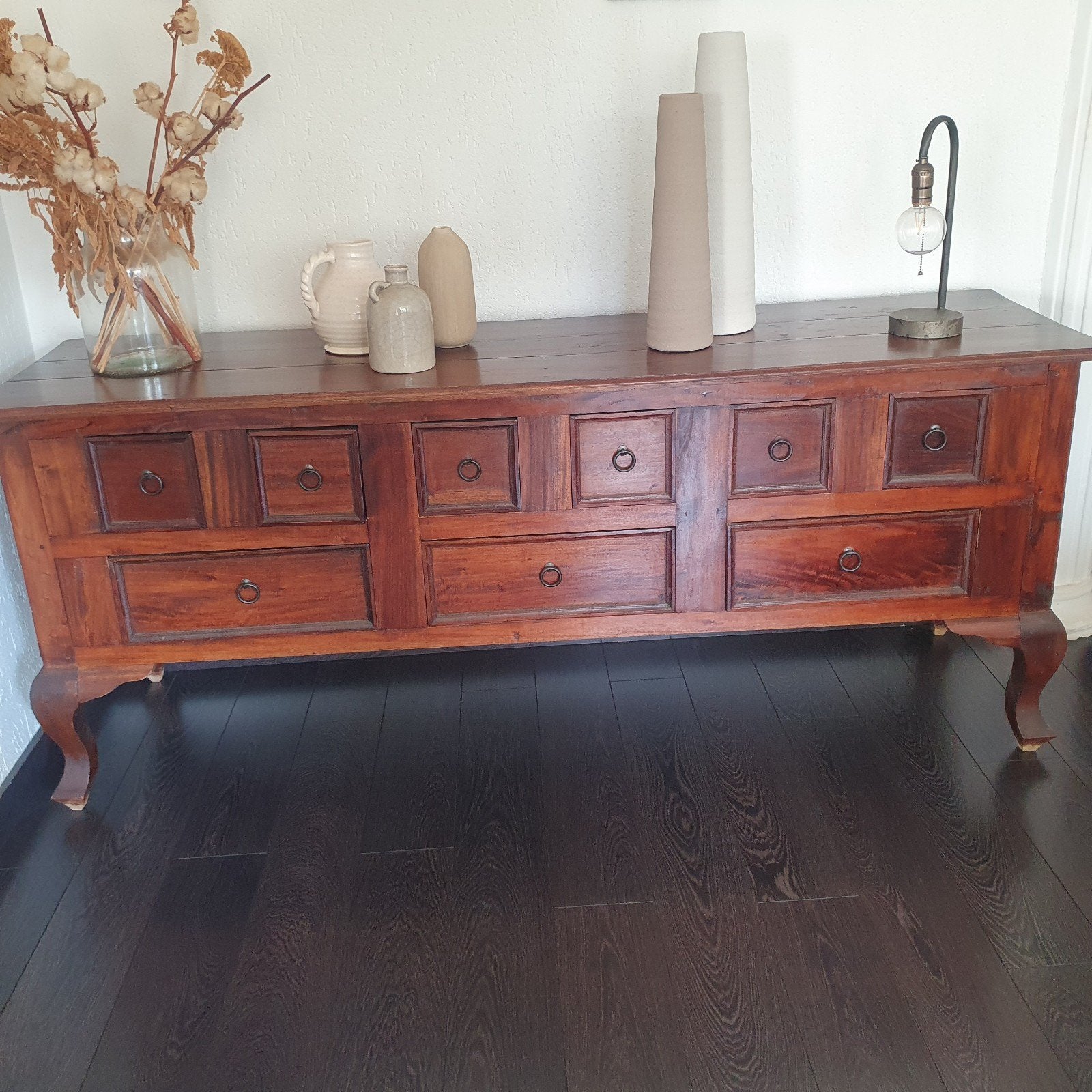 Prachtig Teakhouten Dressoir met Lades, Ophalen, Gebruikt, 150 tot 200 cm, Met lade(s)