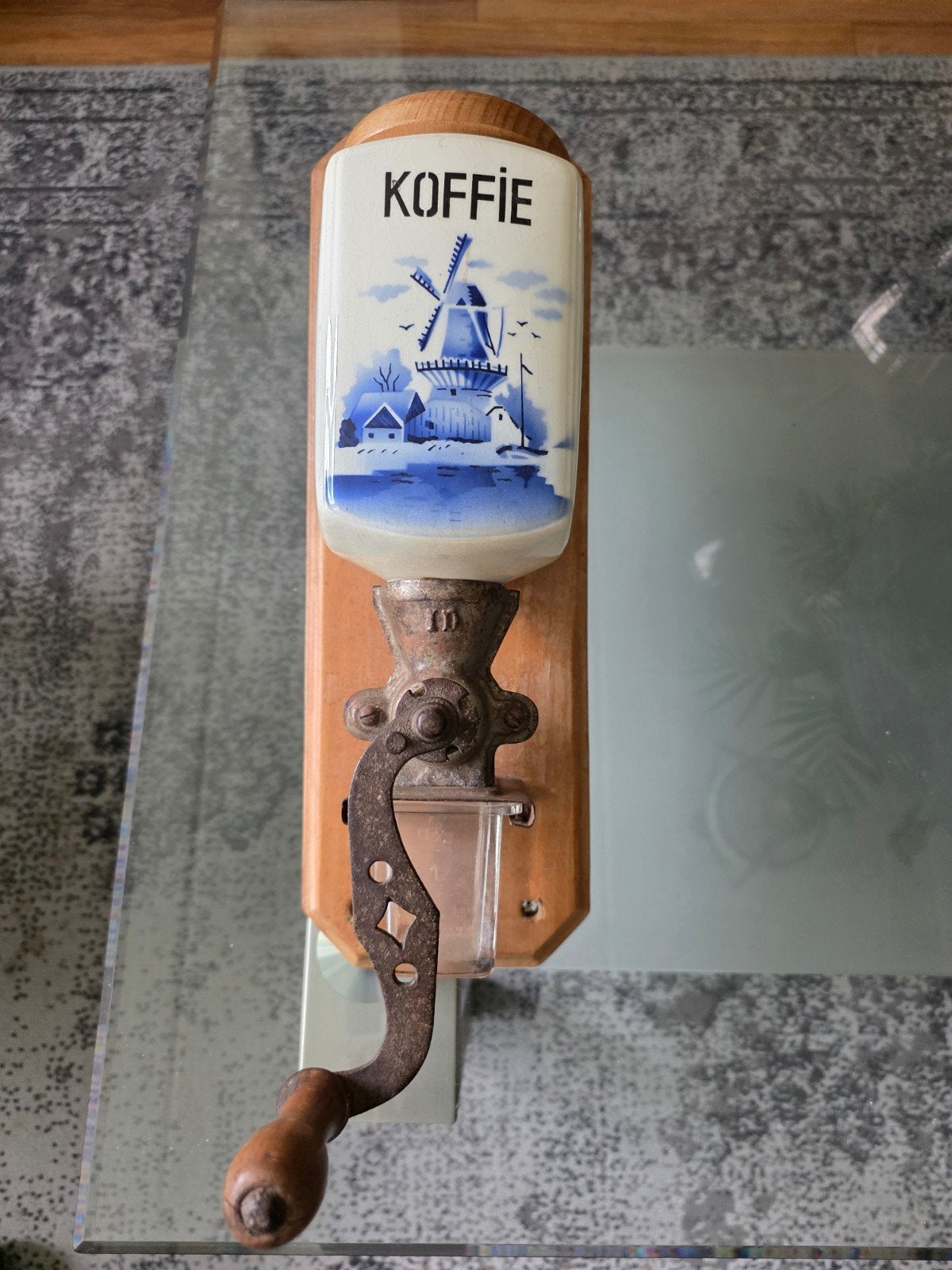 Antieke Koffiemolen - Delfts Blauw Decoratie, Antiek en Kunst, Ophalen of Verzenden