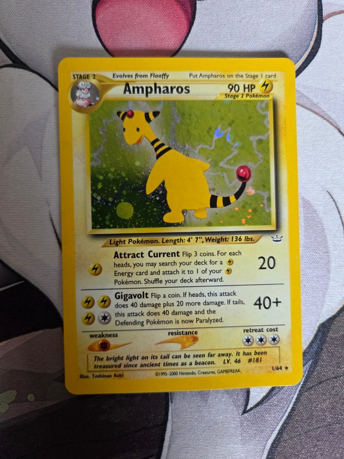 Ampharos (NR 1) holo, Hobby en Vrije tijd, Verzamelkaartspellen | Pokémon, Ophalen of Verzenden, Zo goed als nieuw