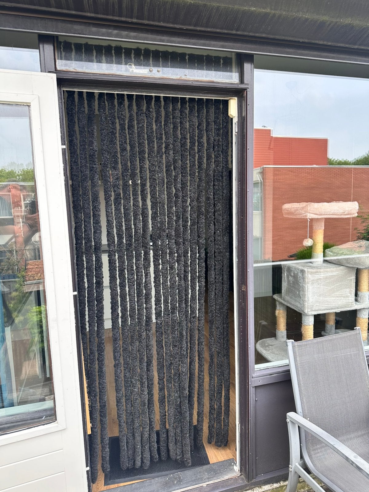Vliegengordijn / kattenstaart, Ophalen, Zo goed als nieuw, Hordeur, 200 tot 215 cm