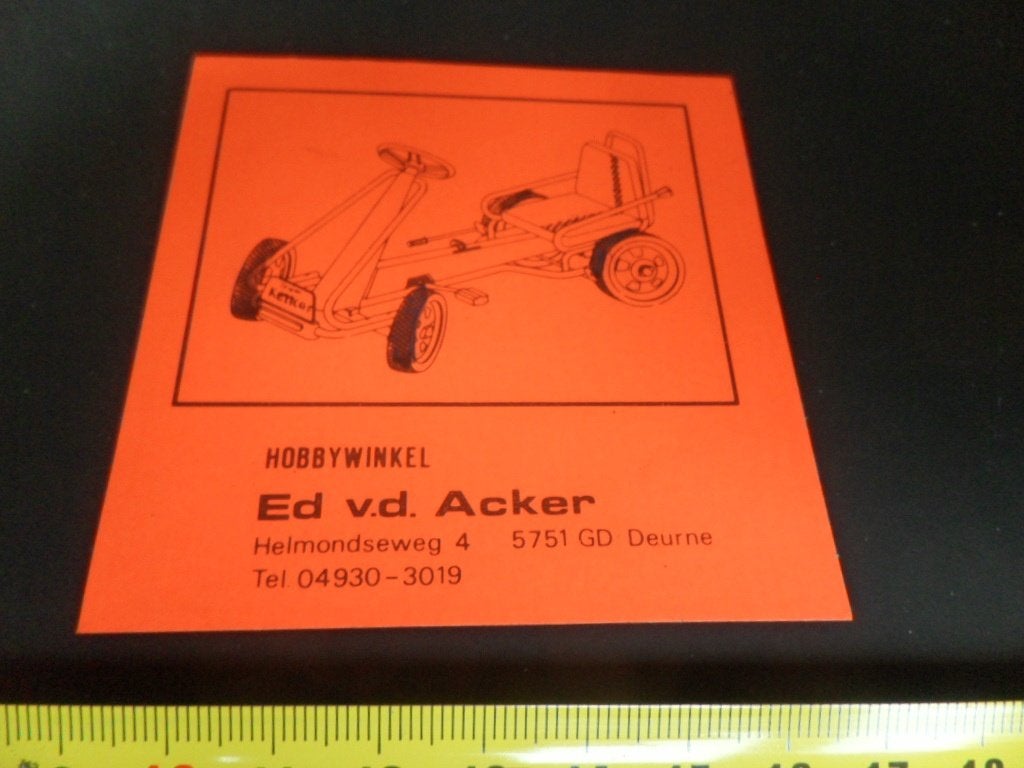 sticker Deurne Hobbywinkel ED v.d. ACKER Helmondseweg 4, Ophalen, Zo goed als nieuw