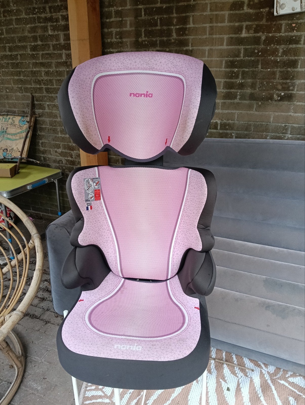 Autostoel roze, 15 t/m 36 kg, Ophalen, Overige merken, Gebruikt