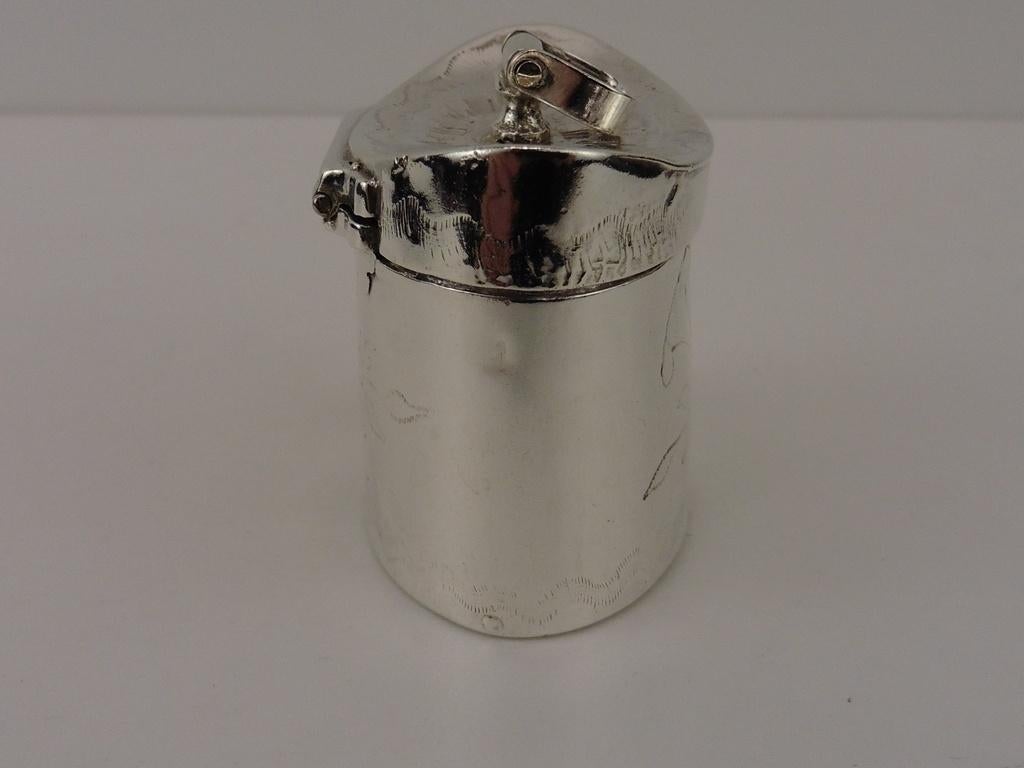 Zilveren lodereindoosje                                 Z176, Antiek en Kunst, Ophalen of Verzenden, Zilver