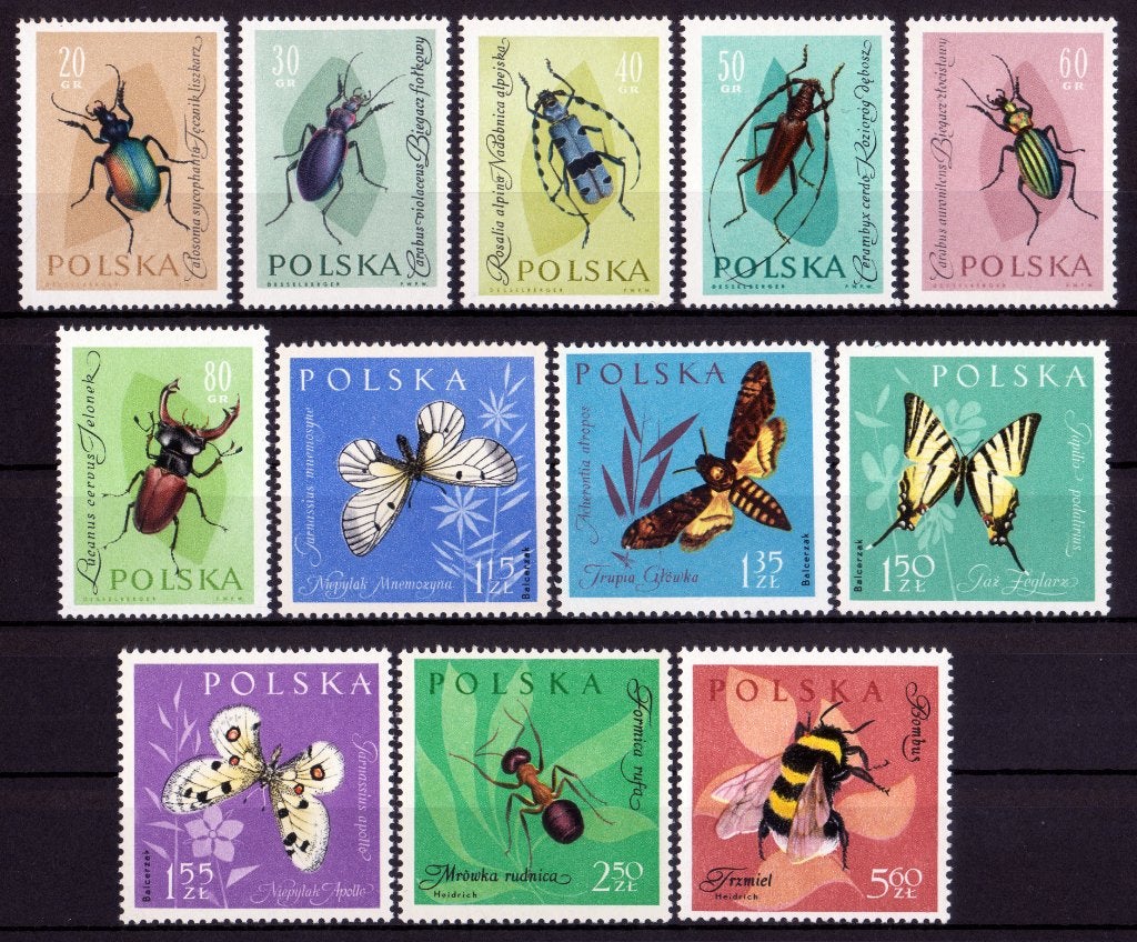 Polen, Dieren, Insecten, Mi. 1277-1288 postfris, Verzenden, Polen, Postfris