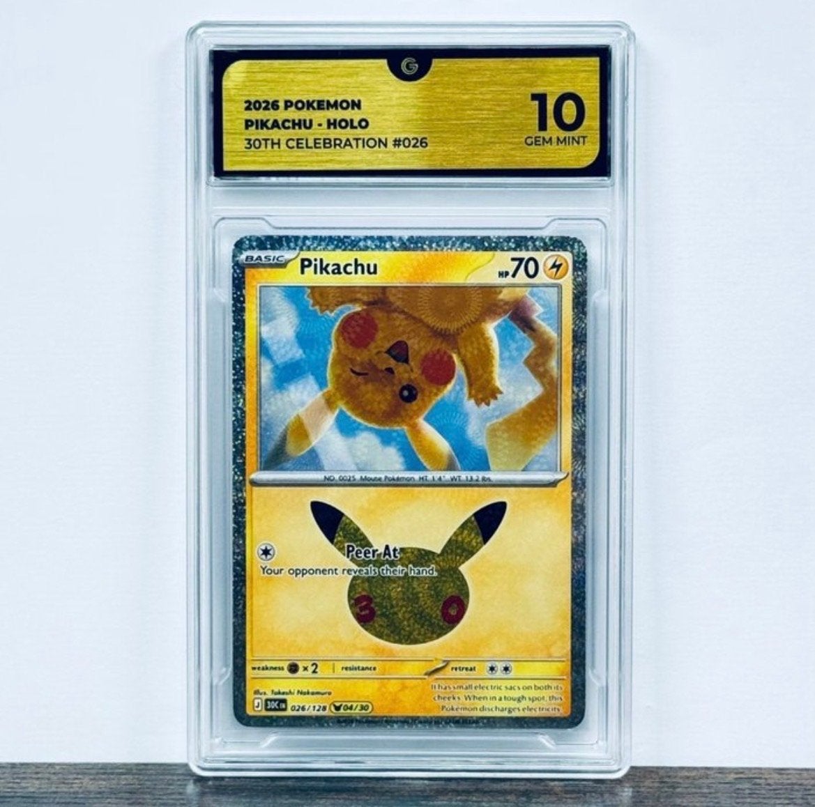 Pikachu Holo 2026 Pokémon 30th Celebration #026 PSA 10, Ophalen of Verzenden, Nieuw, Losse kaart